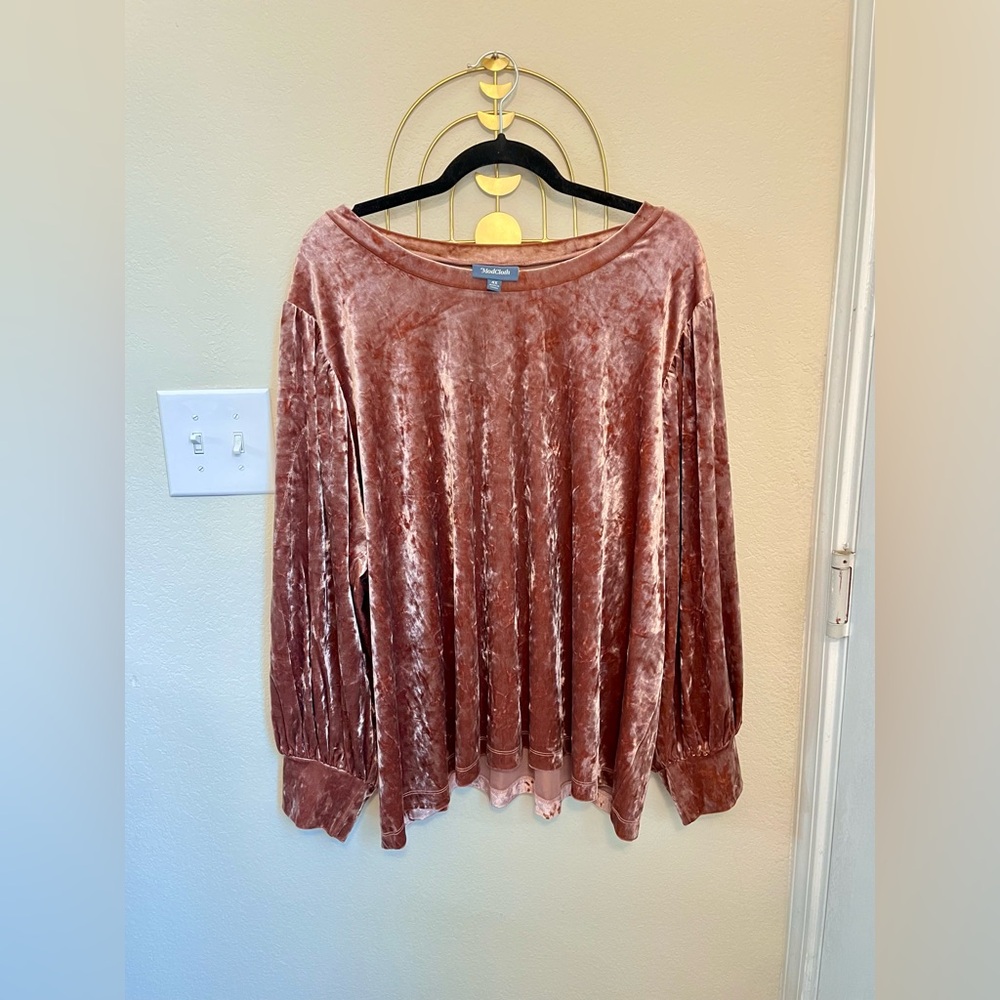 4X Modcloth Pink Velvet Top
